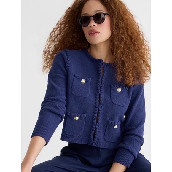 J. Crew Odette Sweater Lady Jacket – Mediterranean Navy - Picture 1 of 7